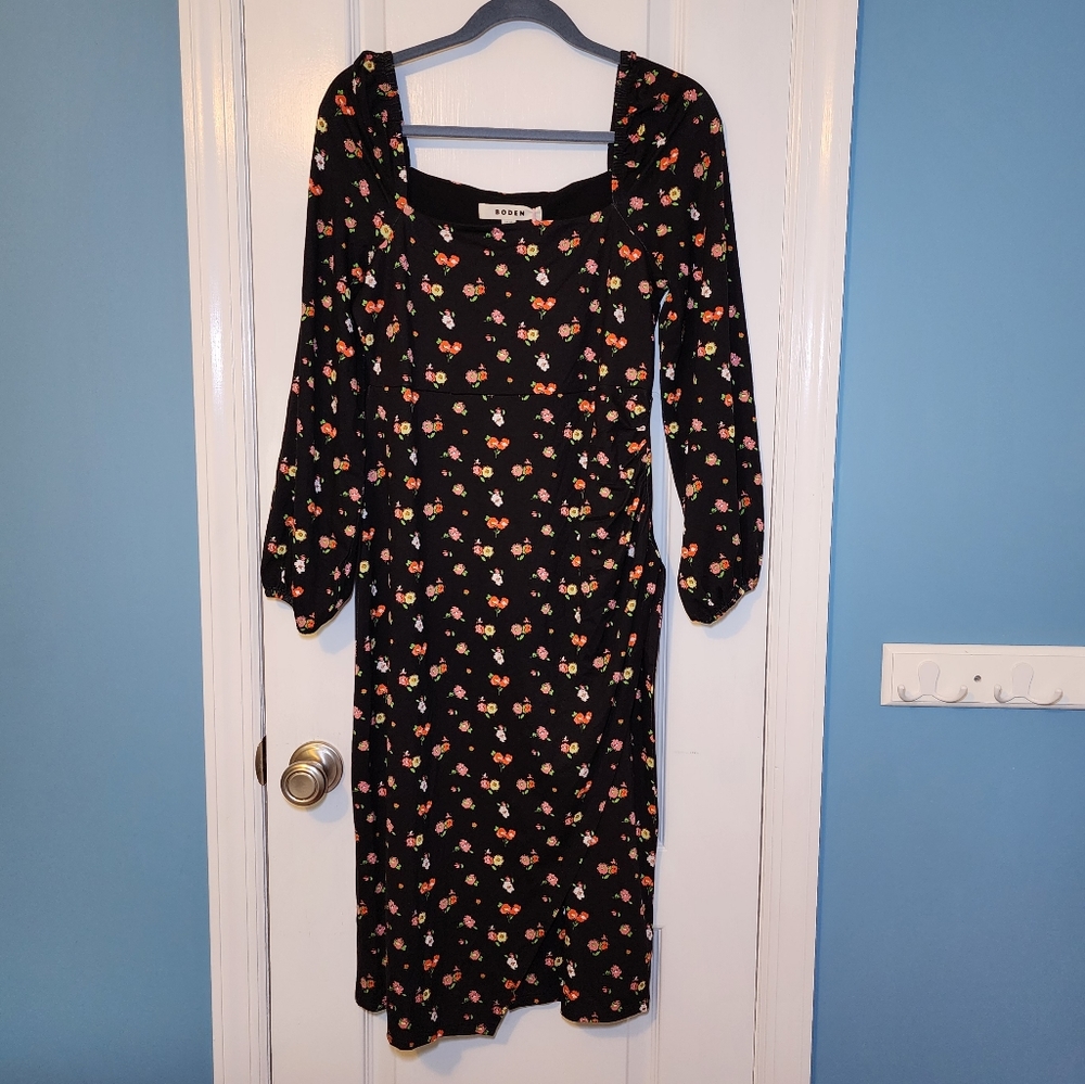 Boden Square Neck Jersey Midi Dress Size 8
